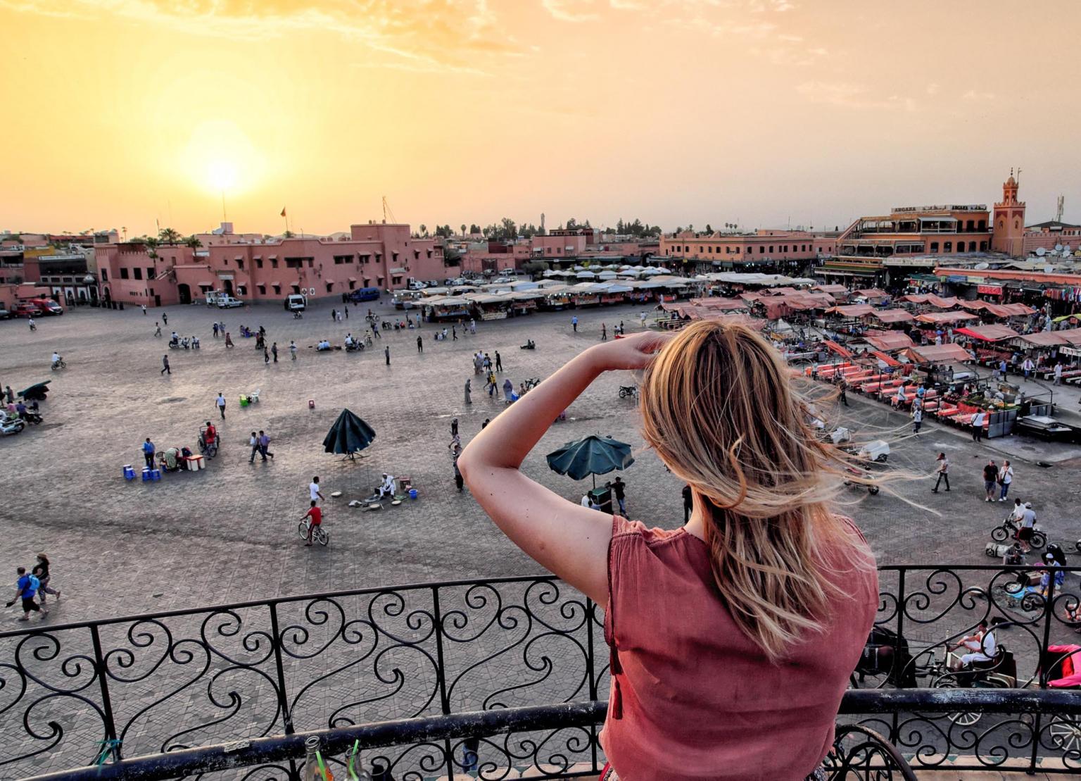 woman tourist old medina marrakech morocco travel me