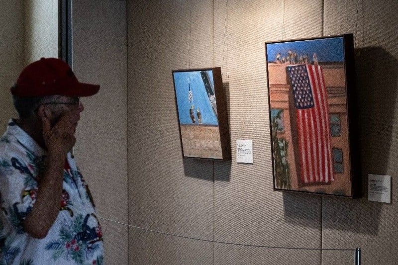لوحات بوش تستعيد ذكريات هجمات 11 شتنبر 1 bush musee 11 septembre